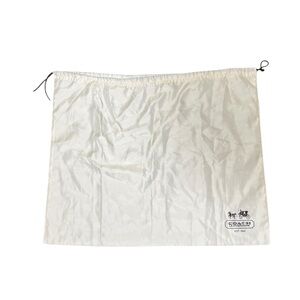 Large COACH Leatherware Dust Bag Drawstring Ivory Satin 23x19 Authentic Storage